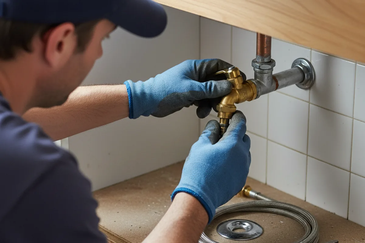 Shutoff valve and fitting work during Burst Pipe Repair in Greencastle